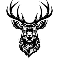 Deer Hand drawn Head Vector Illustration