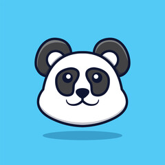 Cute Panda Head Vector Illustration Isolated