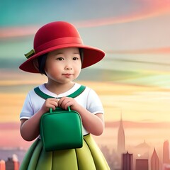 Child with Lunch Box, Ai Generated