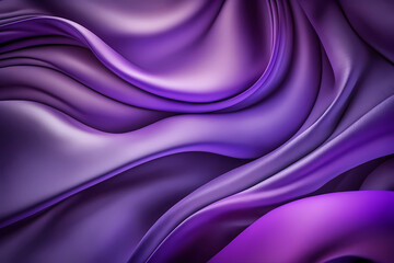 Obraz premium Abstract bright purple background. Silk satin style backdrop with liquid wavy folds and trendy metal effect.