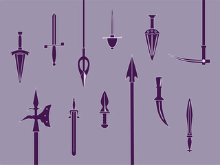 Set of Mdieval weapons