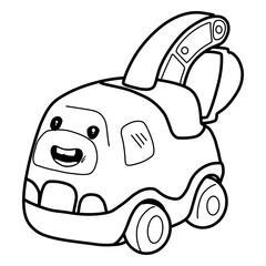 Sketch of car with happy face