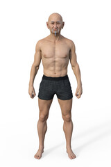 Fototapeta premium A 3D illustration of a male body with mesomorph body type