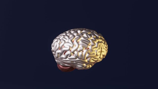 Human brain clouds negative thoughts creative art 3d animation 4K loop. Mental health Criticism Disorder Low self-esteem stress Mindfulness Mind well-being Anxiety Sadness Depression Emotional burnout