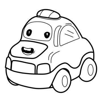 Sketch of car with happy face