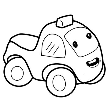 Sketch of car with happy face
