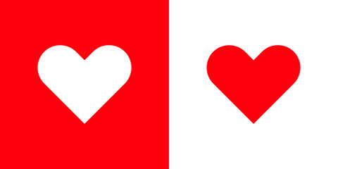 Red heart illustration. Heart vector icon. Love symbol. Collection of love.