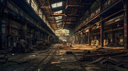 Forgotten Industries .  Closed Manufacturing Plants . AI Generated