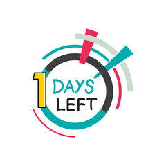 Promotional banner with number of  1 days left sign.
