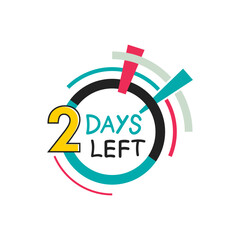 Promotional banner with number of  2 days left sign.