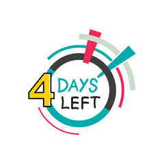 Promotional banner with number of  4 days left sign.