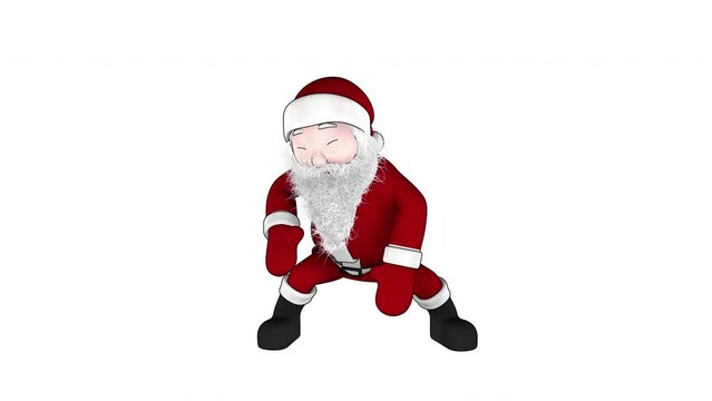Santa claus dancing and twerking alpha channel included