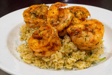 Cajun Shrimp Scampi with Rice In a Bowl
- Spicy Shrimp and Rice dish with Creole roots with Scampi...