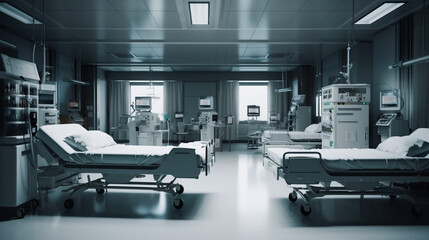 Hospital Room. AI Generated - obrazy, fototapety, plakaty