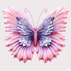 butterfly on flower, 3D graphics Vibrant Butterfly Flower Butterfly Flower illustration. AI generated.