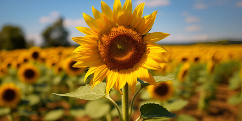 Sunflowers in the Summer Landscape
Agricultural Background with Golden Sunflowers AI Generated