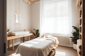 Modern Massage Room With Beautiful Interior. AI Generated