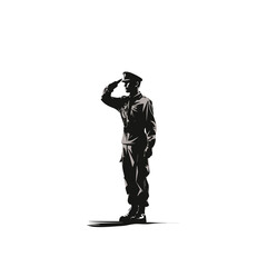 Soldier Uniform Salute uniformed soldier stands vector illustration