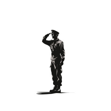 recommend clip art: Soldier Uniform Salute uniformed soldier stands vector illustration