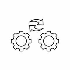 Obraz premium Technical compatibility. linear icon isolated on white background