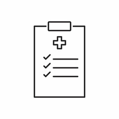 Medical Report line flat icon for mobile application, button and website design. Illustration isolated on white background