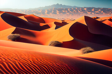 Fototapeta na wymiar Serene Desert Sand Dunes. Generative AI.