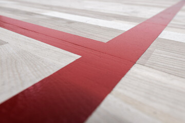 Wooden Sports Flooring With Painted Lines