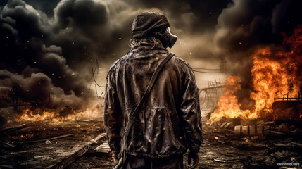 Obraz premium The End of Days. Post-Apocalyptic Nightmare.AI Generated