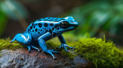 Obraz na płótnie Canvas The Splendid Poison Frog in its Habitat. Generative AI