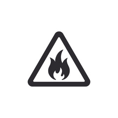 Danger warning icon. Danger warning icon. Fire sign. Flame sign. Fire hazard. Alert sign. Risk sign. Fire protection. Fire hazardous.  Flammable. Combustion protection. Safety. Dangerous cargo. ignite