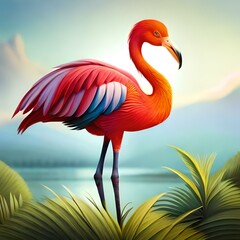 Obraz premium flamingo in the water