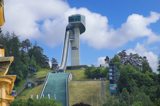 Bergisel ski jump tower in summer, Innsbruck - Austria, June 8, 2023