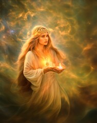 Vesna the Slavic goddess of spring and fertility, in charge of spring, morning, and the birth of life. She is also known by the names Ziva, Diva, and Devana