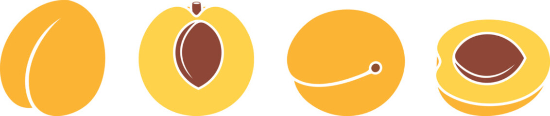 Apricot logo. Isolated apricot on white background