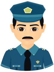 male police officer in dark blue uniform