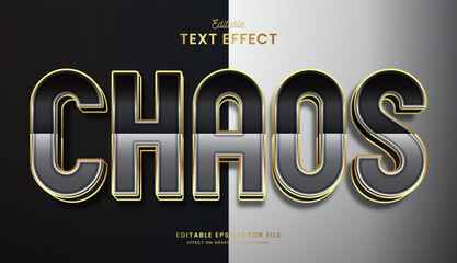 decorative black and white chaos editable text effect vector design