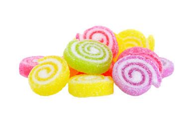 Jelly sweet, flavor fruit, candy dessert colorful on transparent png - obrazy, fototapety, plakaty