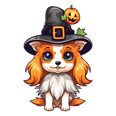 Fototapeta premium Puppy in Disguise: Cute Papillon Embraces Halloween Playfulness