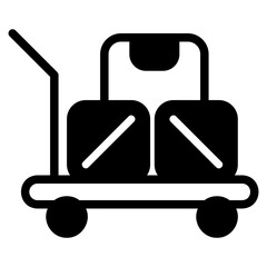 trolley glyph icon