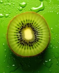 Kiwi on green background