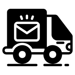 delivery truck glyph icon