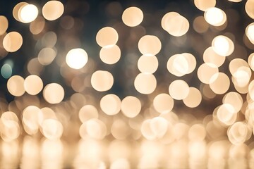 Obraz premium Abstract Blurry Lightening Cream Color for Background, blurred festival lights outdoor celebration, and white bokeh Generative AI