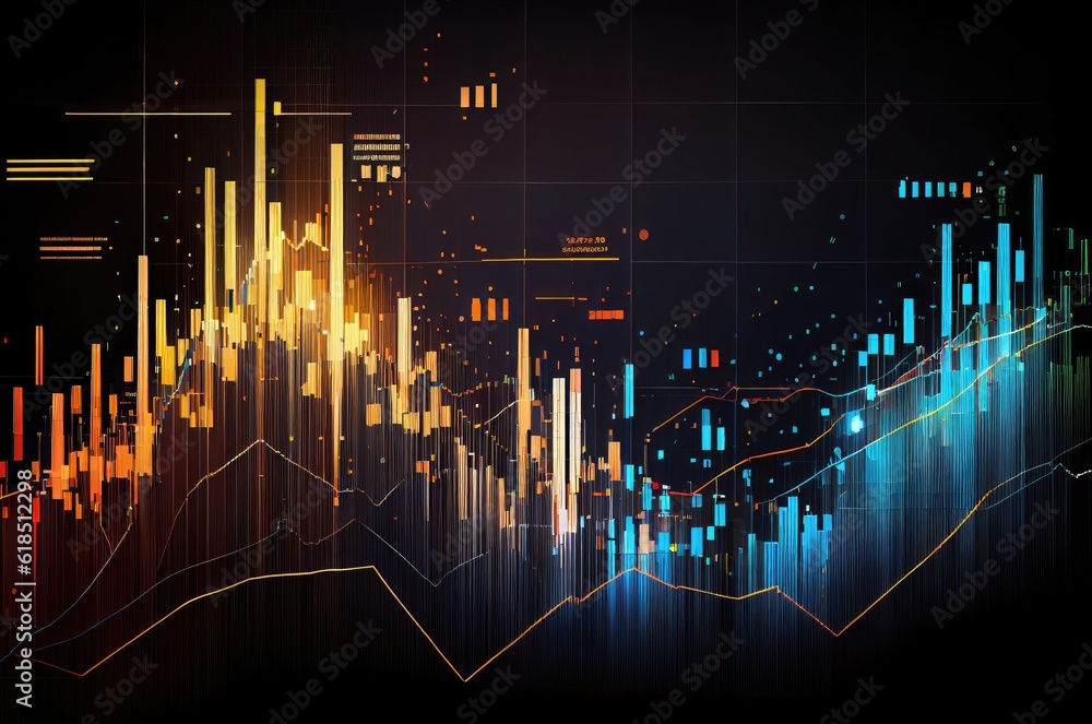 Aufkleber raindbow business data backdrop generative ai