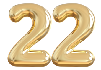 22 Number Gold Balloon