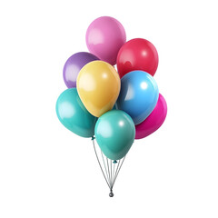 3d blender of birthday ballons, isolated