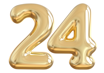 24 Number Gold Balloon