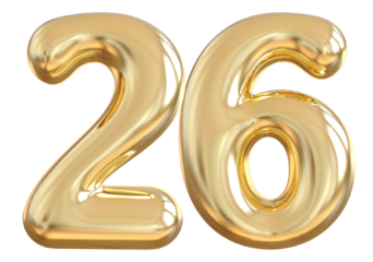 26 Number Gold Balloon