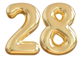 28 Number Gold Balloon