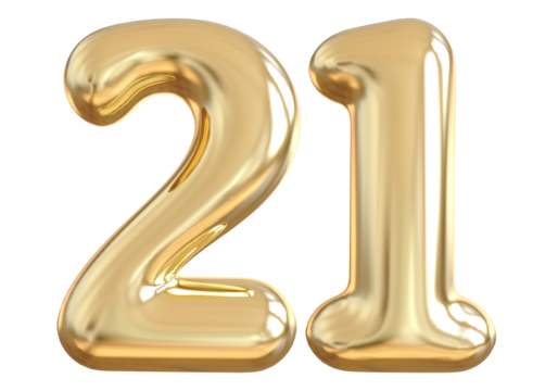 21 Number Gold Balloon
