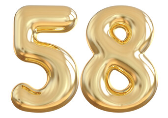 58 Number Gold Balloon